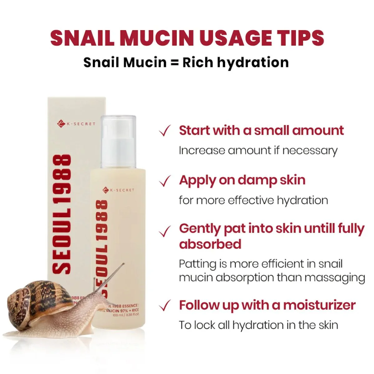 Essence : Snail Mucin 97% + Rice 100mL - Image 4