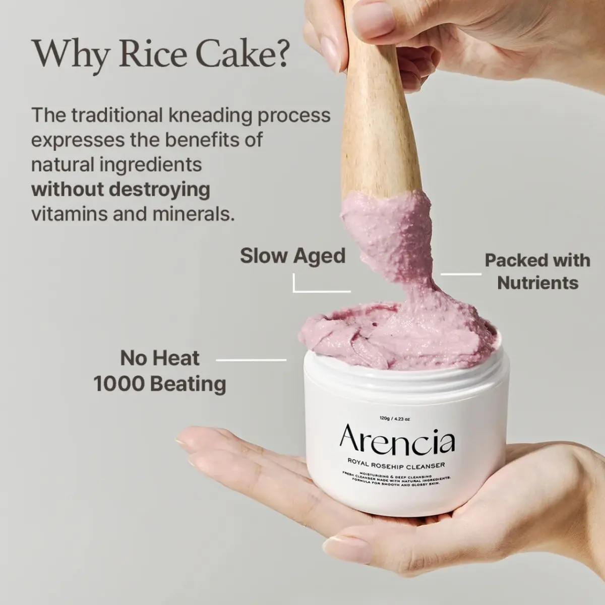 Fresh Rosehip Rice Mochi Cleanser 120g - Image 4