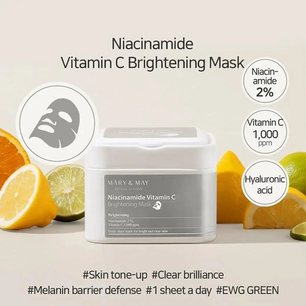 Niacinamide Vitamin C Brightening Mask 30pcs - Image 3