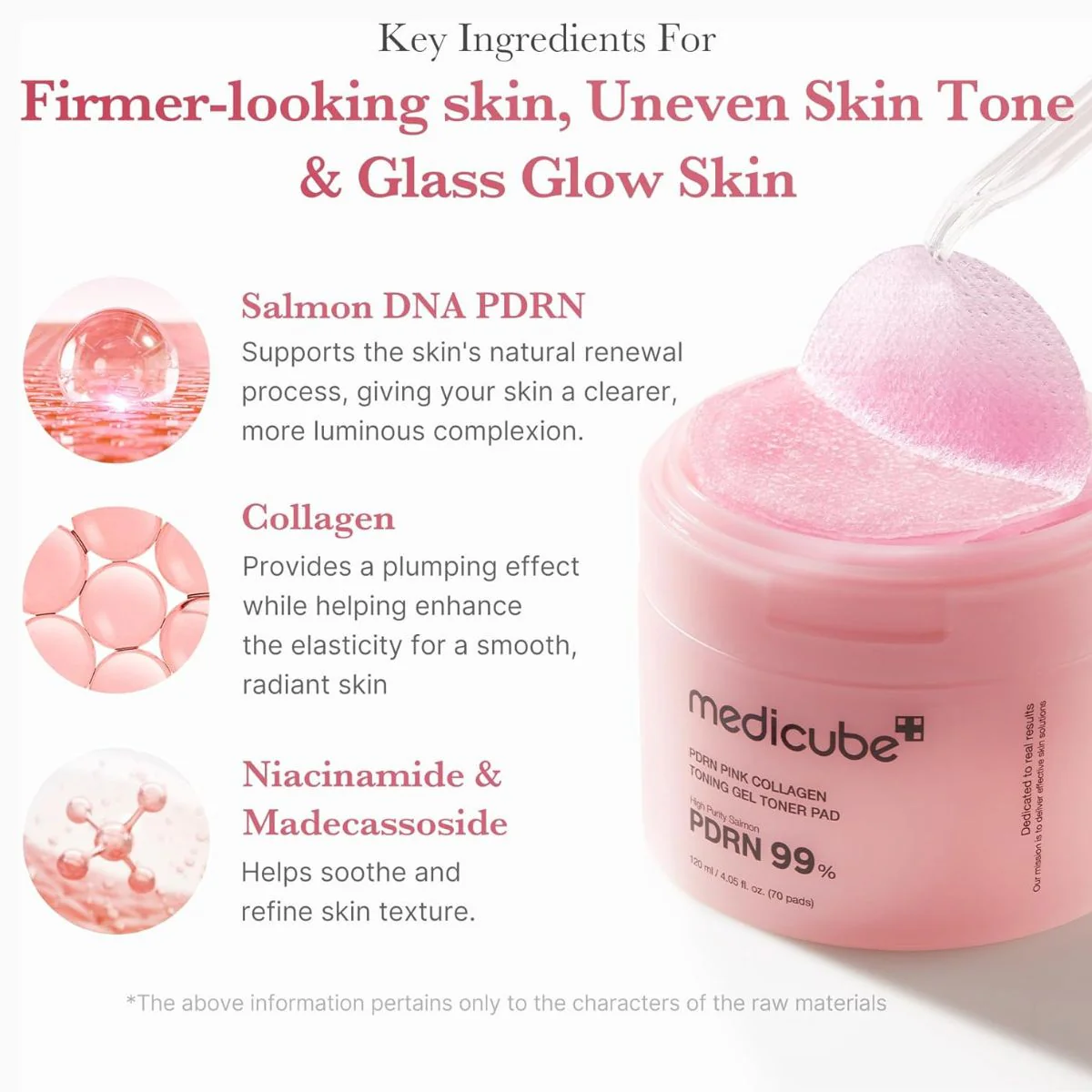 PDRN Pink Collagen Toning Gel Toner Pad 70ea - Image 3