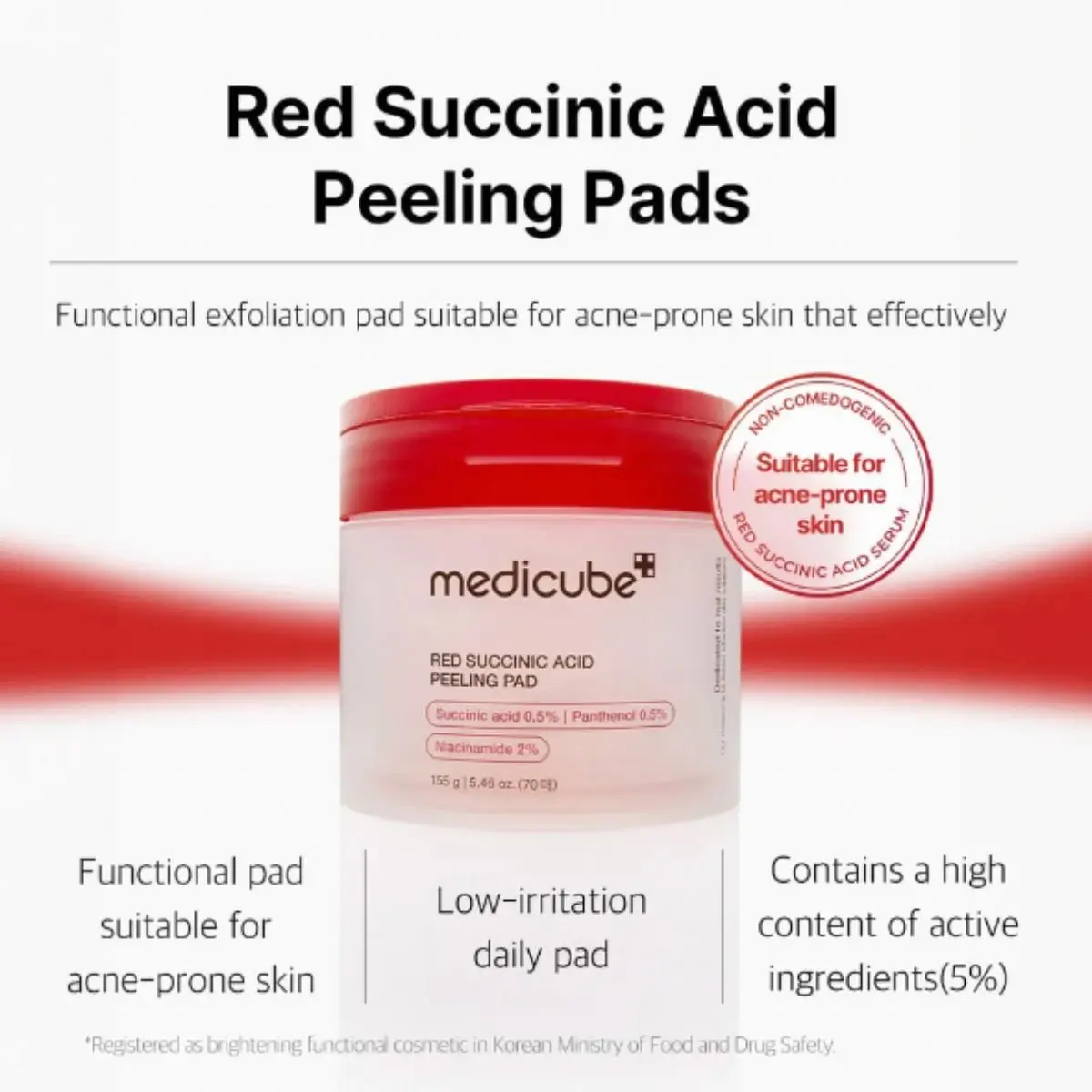 Red Succinic Acid Peeling Pad (70pcs) - Image 5