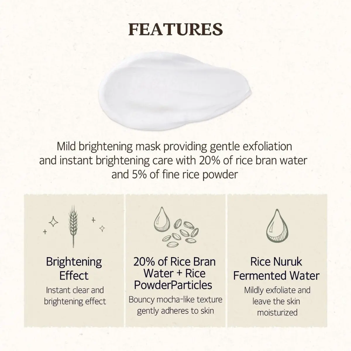 Rice Daily Brightening Mask Wash Off 210g - Image 3