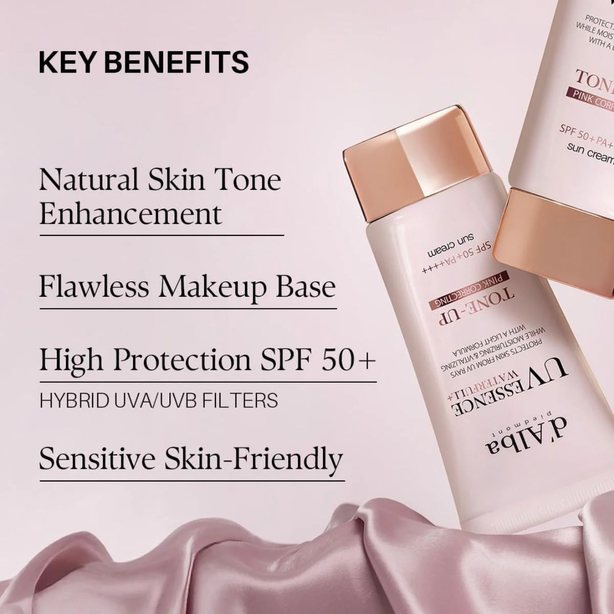 Waterfull Tone-Up Pink Correcting Sun Cream 50mL - Image 3